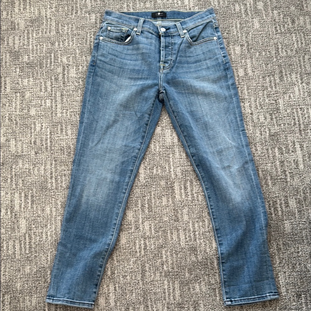 7 For All Mankind Blue Boyfriend Jeans